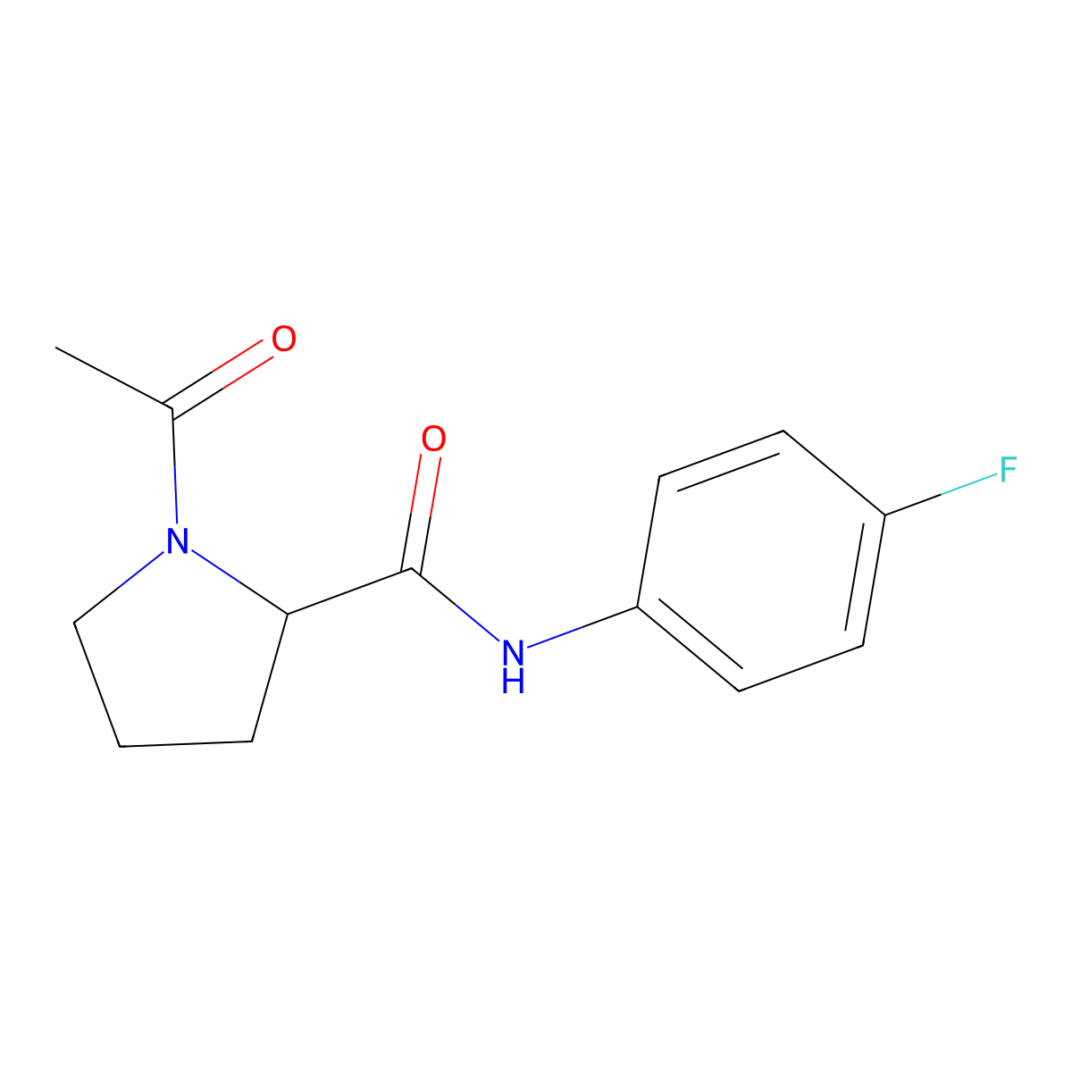 1-acetyl-N-(4-fluorophenyl)pyrrolidine-2-carboxamide molecular structure, CAS 1007922-72-6