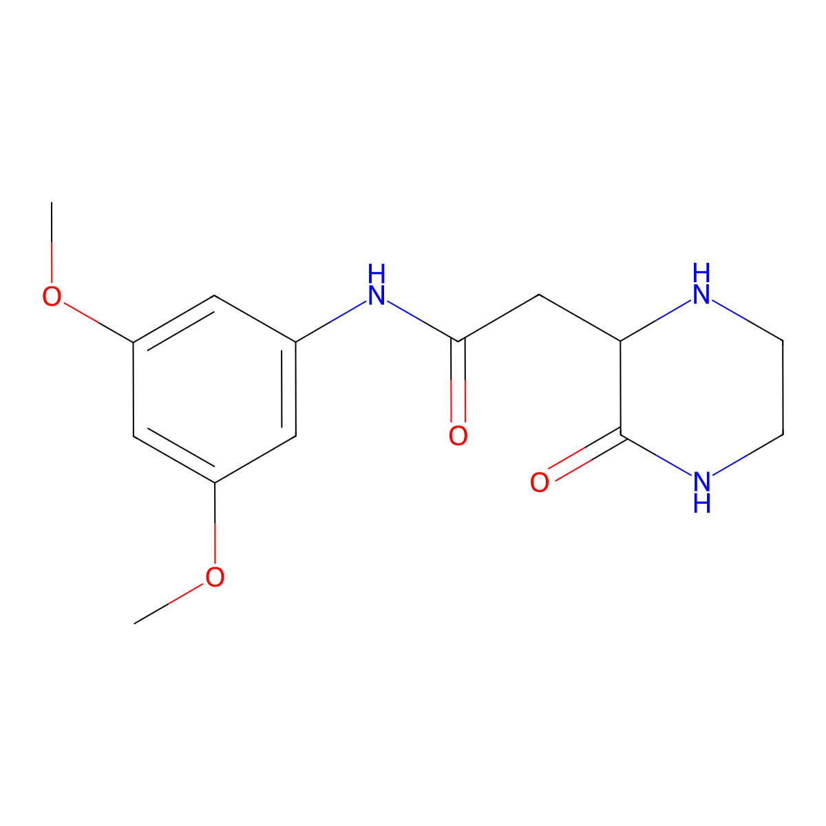 N-(3,5-dimethoxyphenyl)-2-(3-oxopiperazin-2-yl)acetamide molecular structure, CAS 1007923-26-3