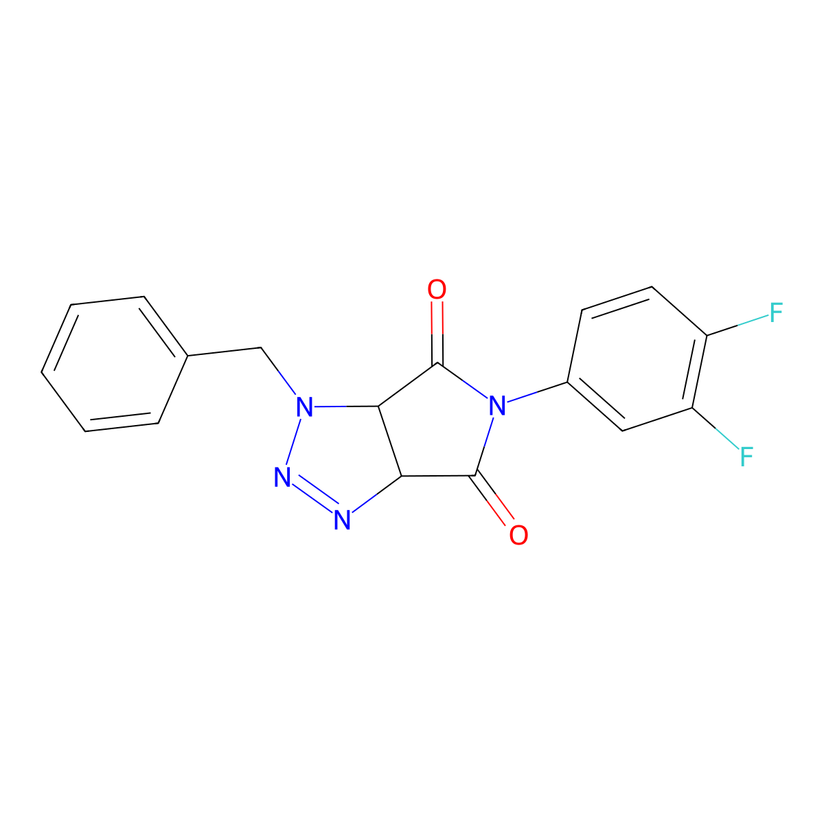 1-benzyl-5-(3,4-difluorophenyl)-1,6a-dihydropyrrolo[3,4-d][1,2,3]triazole-4,6(3aH,5H)-dione molecular structure, CAS 1007923-63-8