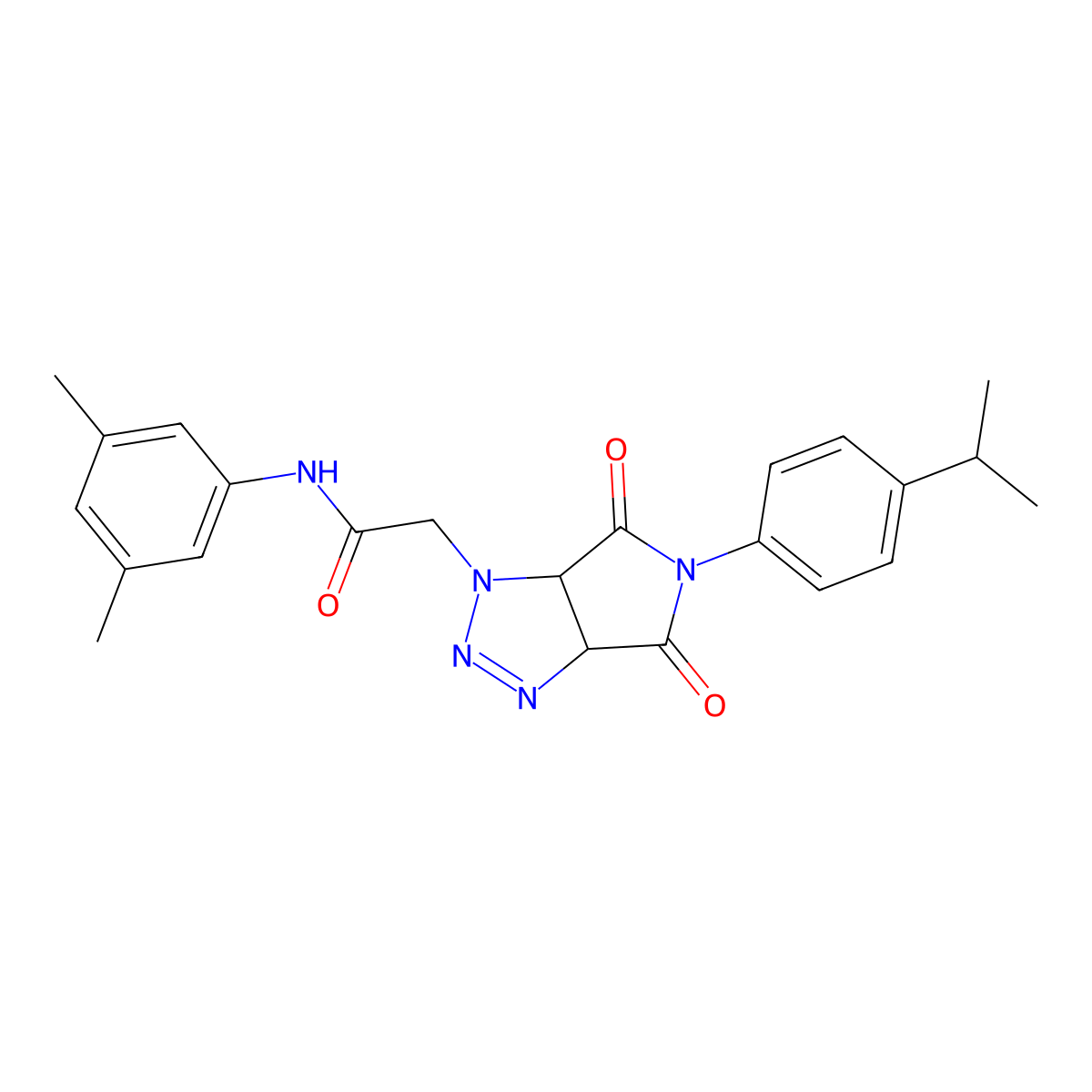 N-(3,5-dimethylphenyl)-2-{4,6-dioxo-5-[4-(propan-2-yl)phenyl]-1H,3aH,4H,5H,6H,6aH-pyrrolo[3,4-d][1,2,3]triazol-1-yl}acetamide molecular structure, CAS 1007923-83-2