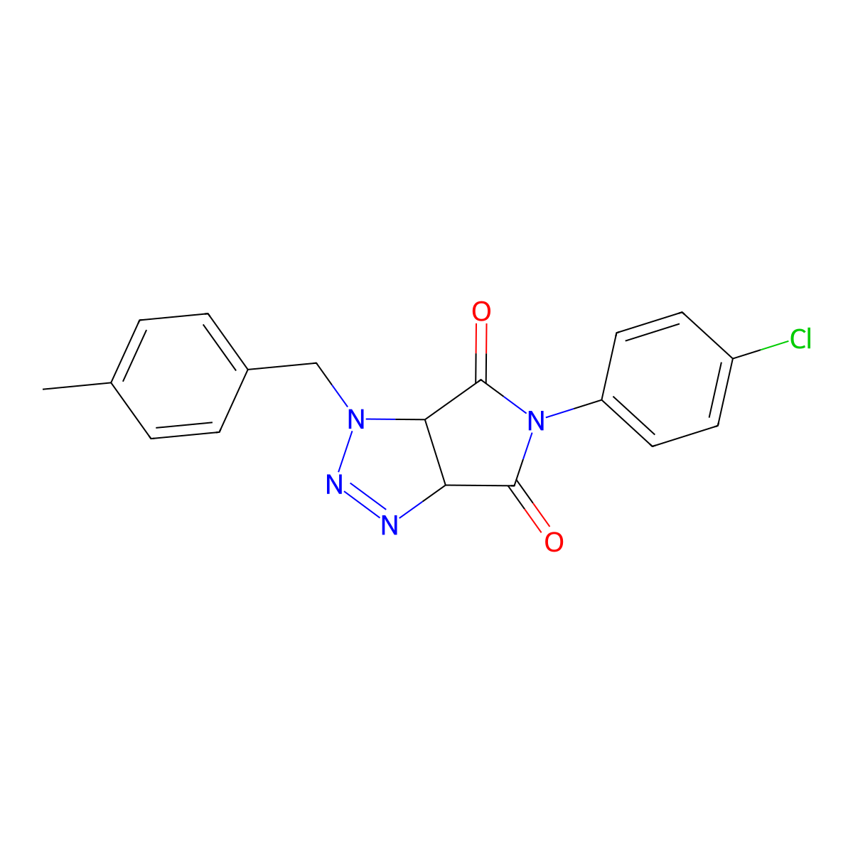 5-(4-chlorophenyl)-1-(4-methylbenzyl)-3a,6a-dihydropyrrolo[3,4-d][1,2,3]triazole-4,6(1H,5H)-dione molecular structure, CAS 1007924-07-3