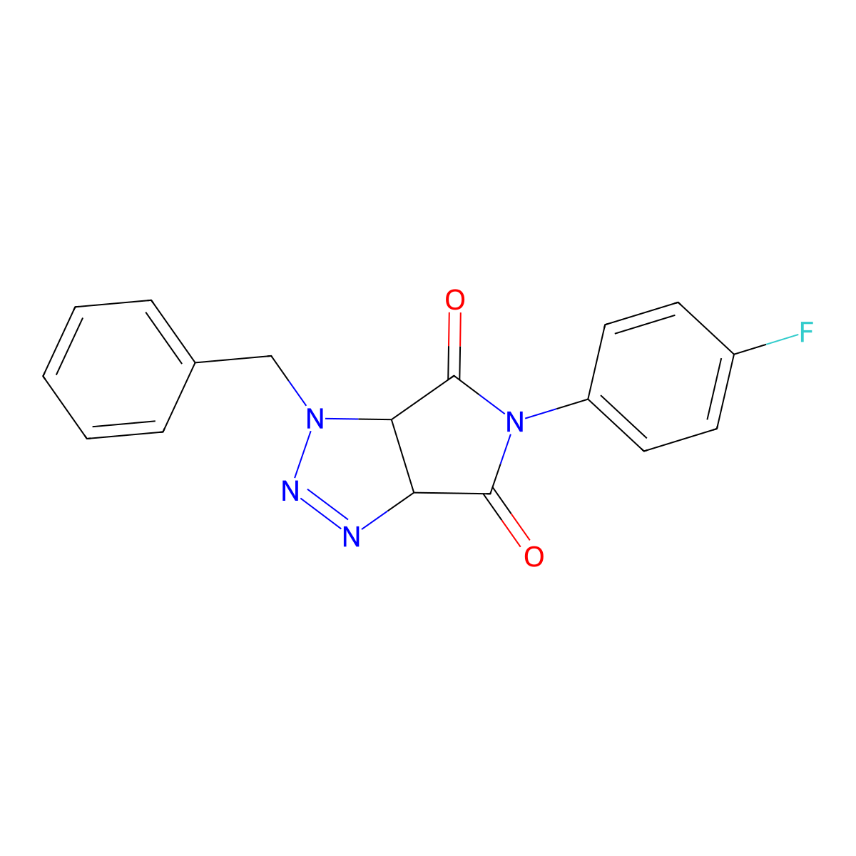 1-benzyl-5-(4-fluorophenyl)-3a,6a-dihydropyrrolo[3,4-d][1,2,3]triazole-4,6(1H,5H)-dione molecular structure, CAS 1007924-14-2