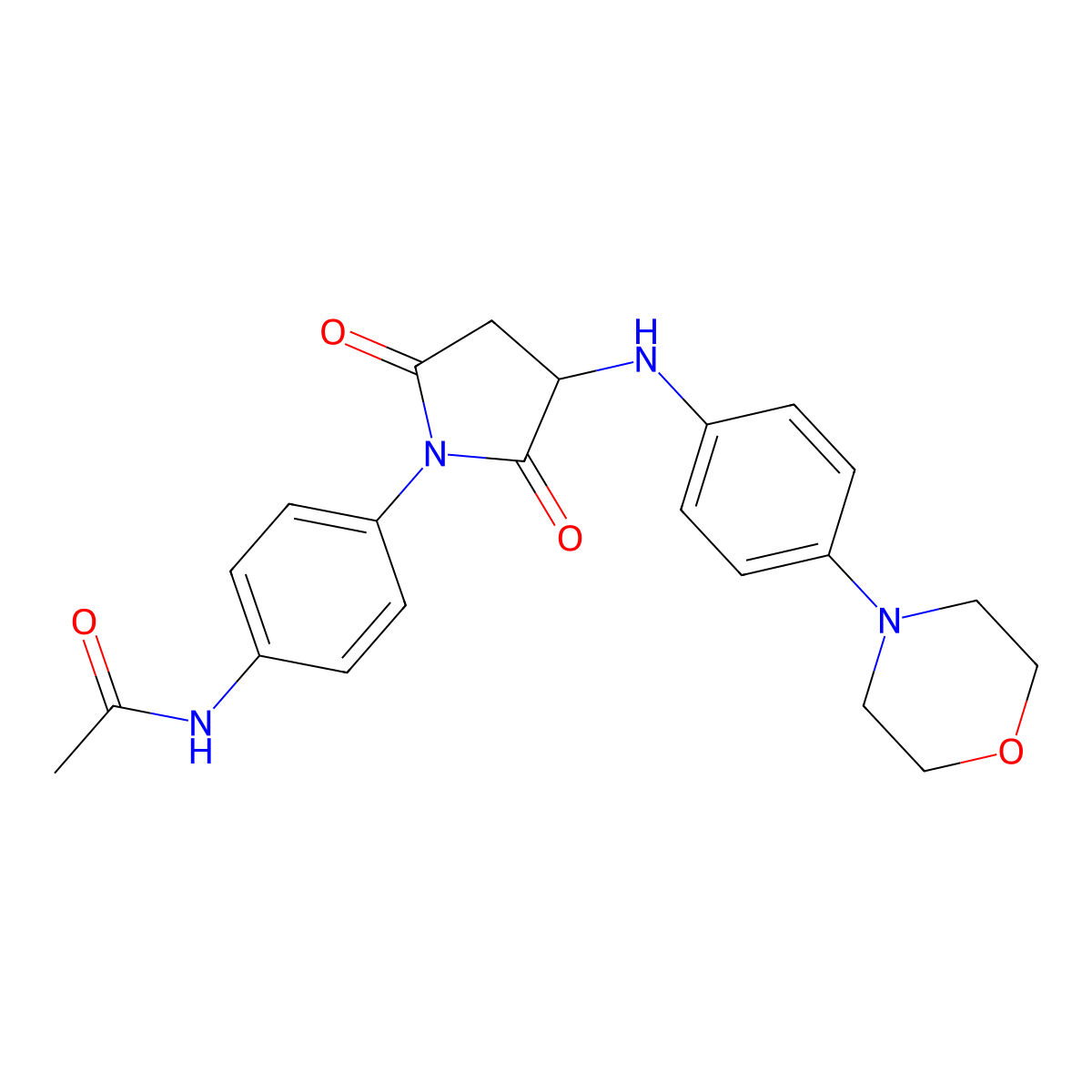 N-(4-{3-[(4-morpholin-4-ylphenyl)amino]-2,5-dioxoazolidinyl}phenyl)acetamide molecular structure, CAS 1007925-54-3
