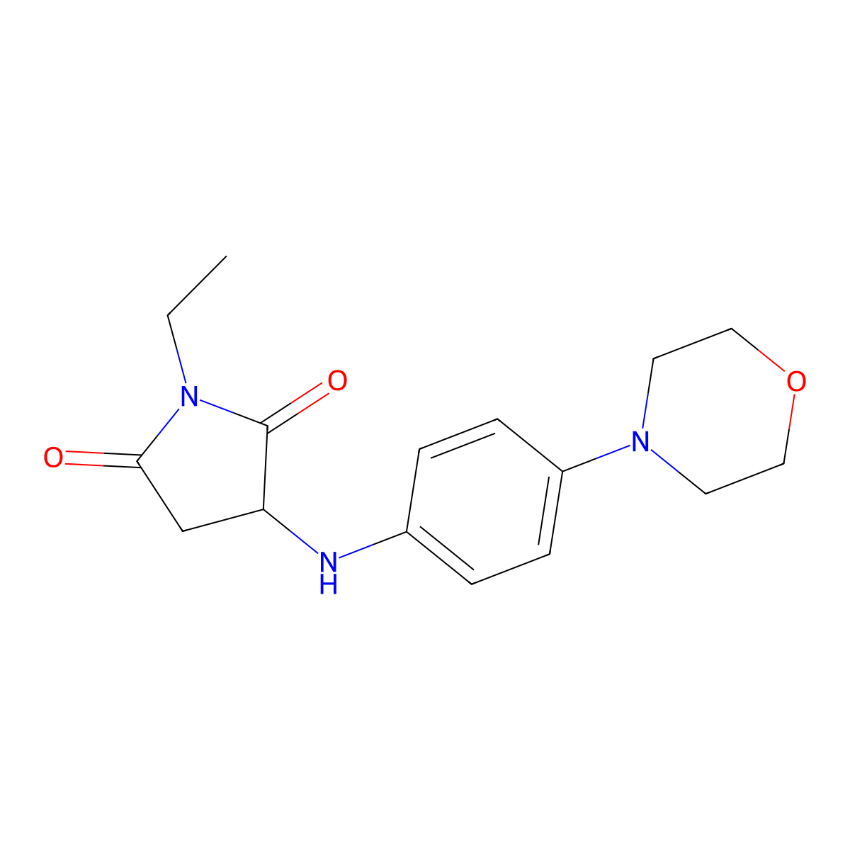 1-Ethyl-3-((4-morpholinophenyl)amino)pyrrolidine-2,5-dione molecular structure, CAS 1007926-02-4
