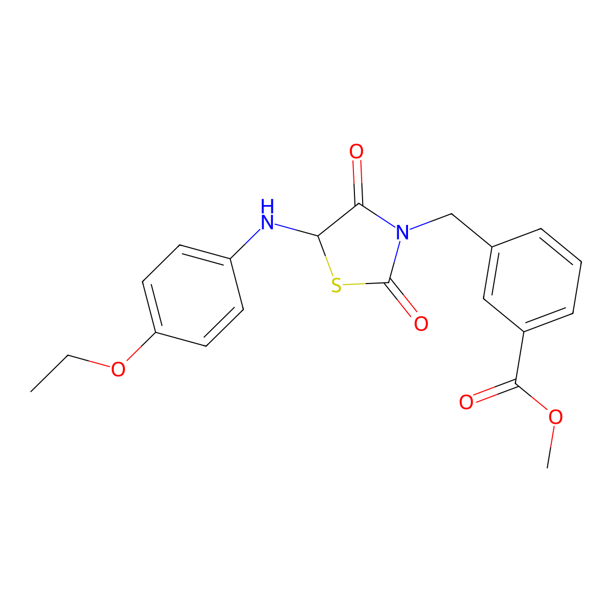 Methyl 3-({5-[(4-ethoxyphenyl)amino]-2,4-dioxo-1,3-thiazolidin-3-yl}methyl)benzoate molecular structure, CAS 1007926-09-1