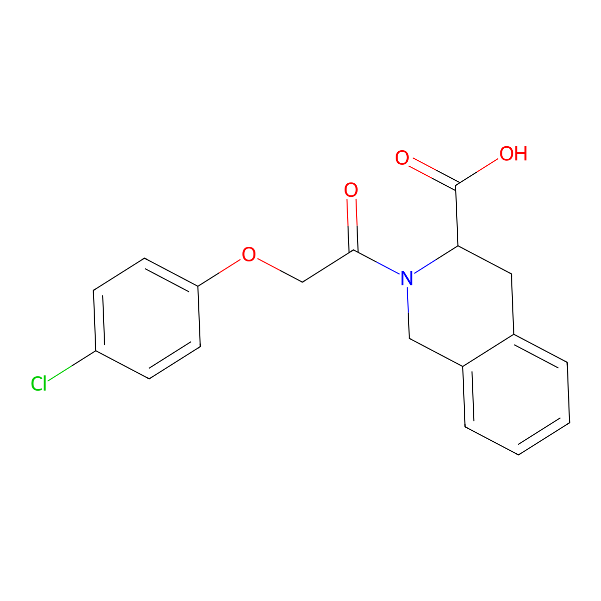 2-[2-(4-Chlorophenoxy)acetyl]-1,2,3,4-tetrahydroisoquinoline-3-carboxylic acid molecular structure, CAS 1007926-86-4