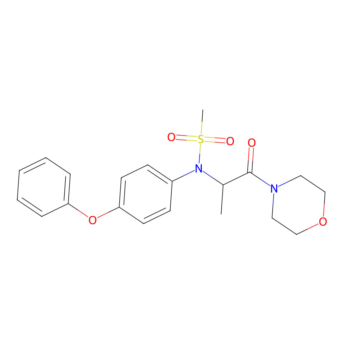 N-(1-morpholin-4-yl-1-oxopropan-2-yl)-N-(4-phenoxyphenyl)methanesulfonamide molecular structure, CAS 1007928-56-4