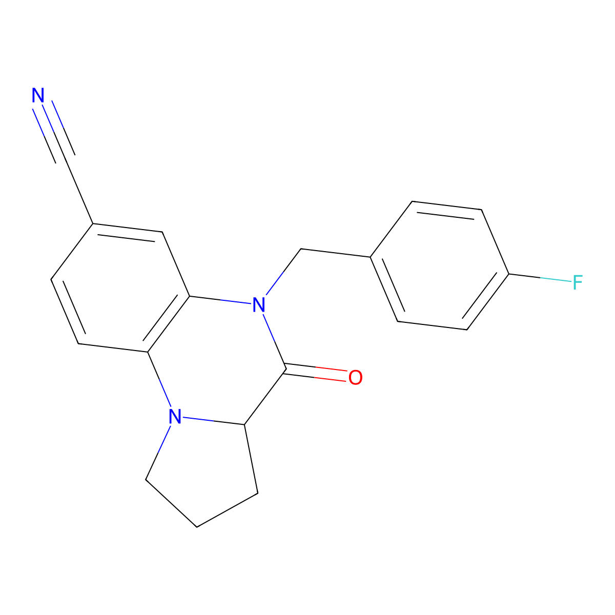 5-(4-Fluorobenzyl)-4-oxo-1,2,3,3a,4,5-hexahydropyrrolo[1,2-a]quinoxaline-7-carbonitrile molecular structure, CAS 1007929-76-1