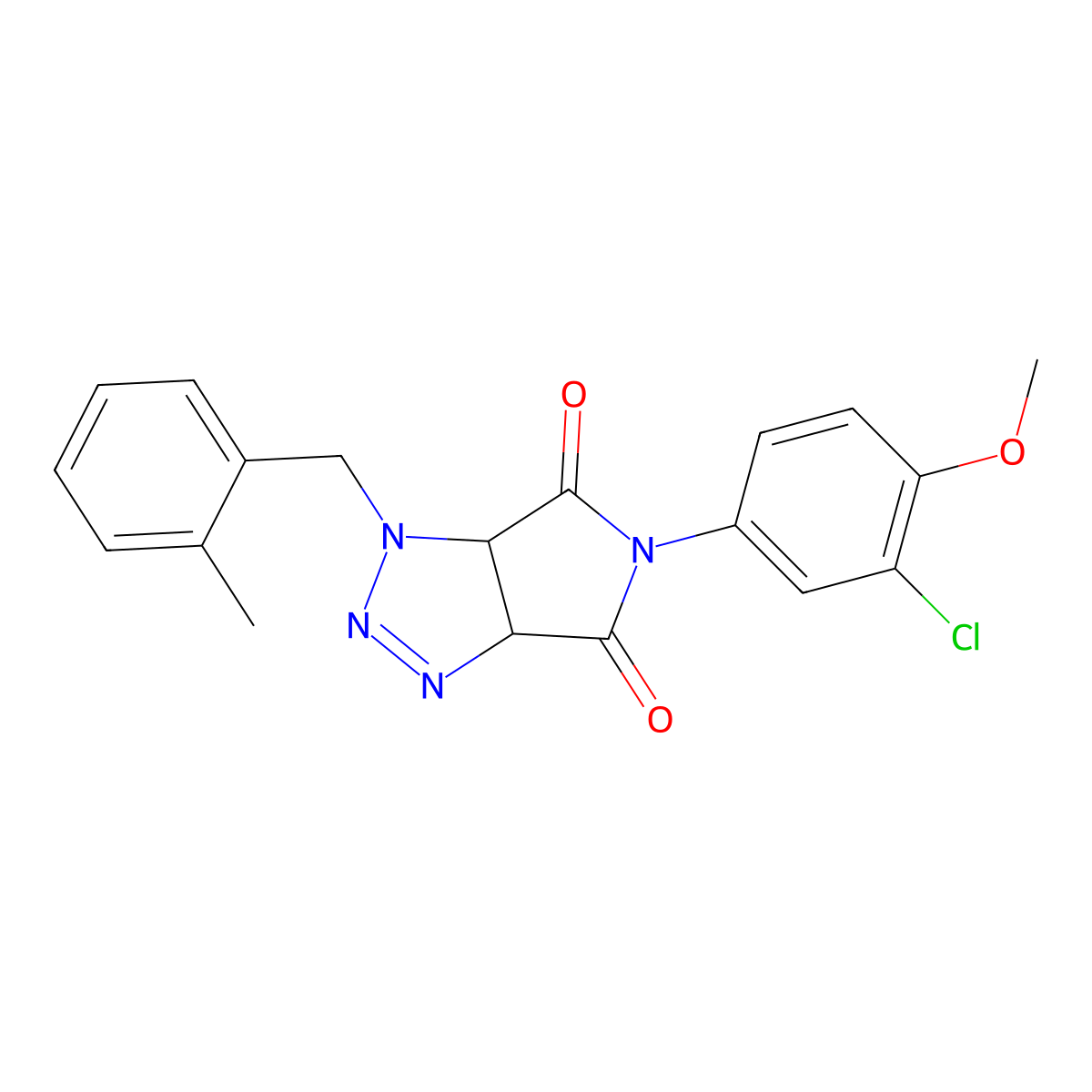5-(3-chloro-4-methoxyphenyl)-1-(2-methylbenzyl)-3a,6a-dihydropyrrolo[3,4-d][1,2,3]triazole-4,6(1H,5H)-dione molecular structure, CAS 1007930-06-4