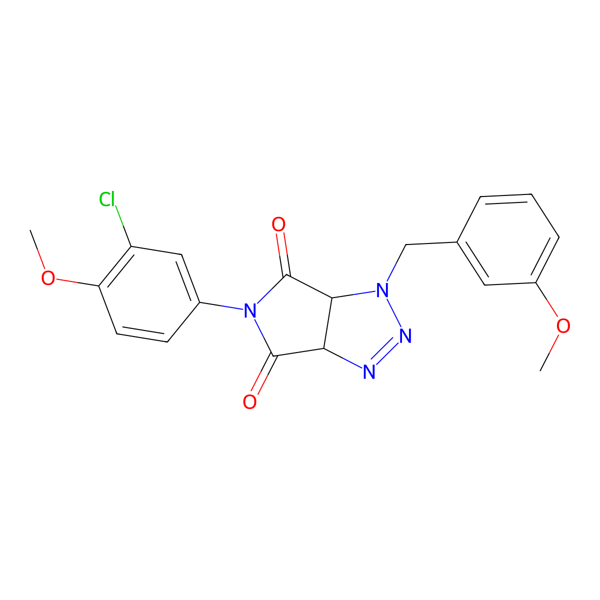 5-(3-chloro-4-methoxyphenyl)-1-(3-methoxybenzyl)-3a,6a-dihydropyrrolo[3,4-d][1,2,3]triazole-4,6(1H,5H)-dione molecular structure, CAS 1007930-83-7