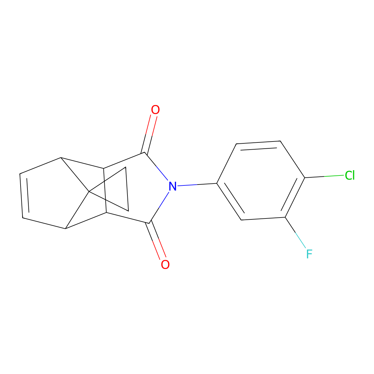 4-(4-Chloro-3-fluorophenyl)spiro[4-azatricyclo[5.2.1.02,6]dec-8-ene-10,1'-cyclopropane]-3,5-dione molecular structure, CAS 1007930-87-1