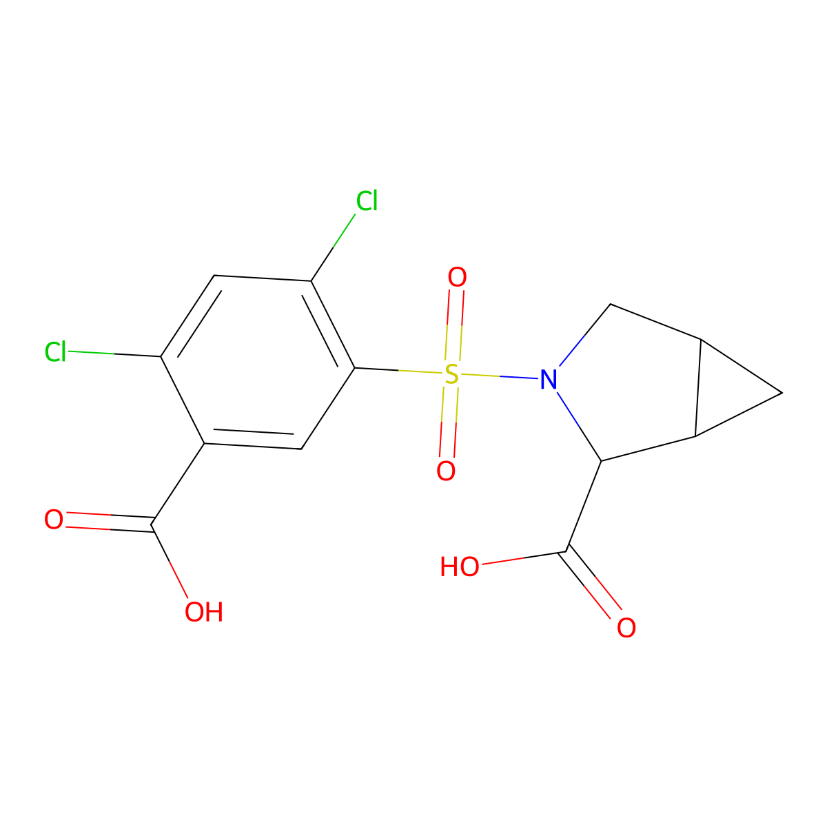 3-[(5-Carboxy-2,4-dichlorophenyl)sulfonyl]-3-azabicyclo[3.1.0]hexane-2-carboxylic acid molecular structure, CAS 1007930-95-1