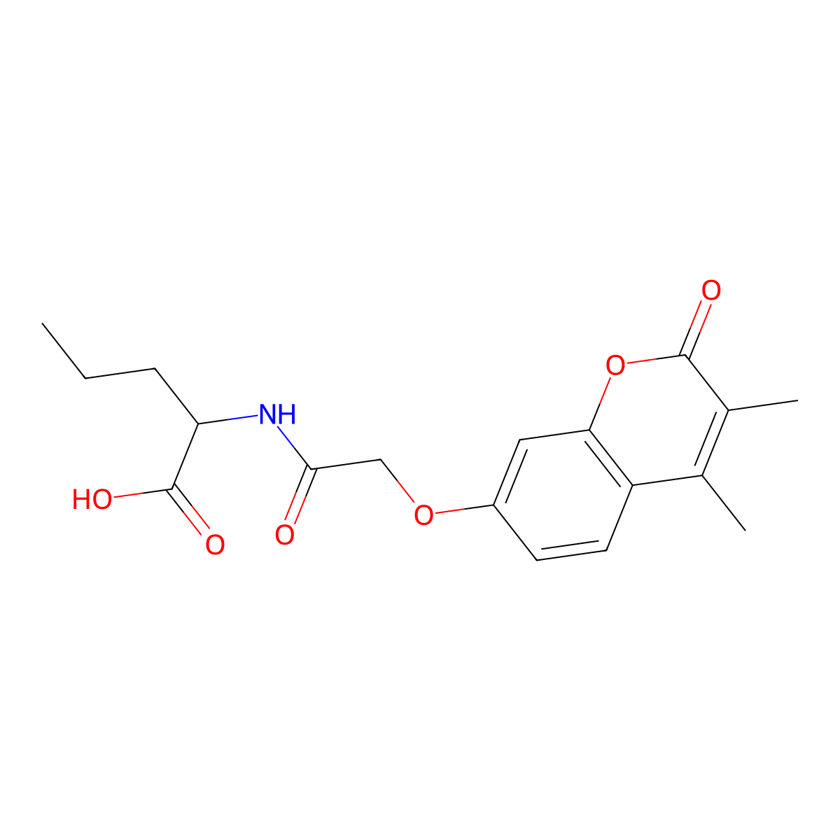 N-{[(3,4-dimethyl-2-oxo-2H-chromen-7-yl)oxy]acetyl}norvaline molecular structure, CAS 1007931-59-0