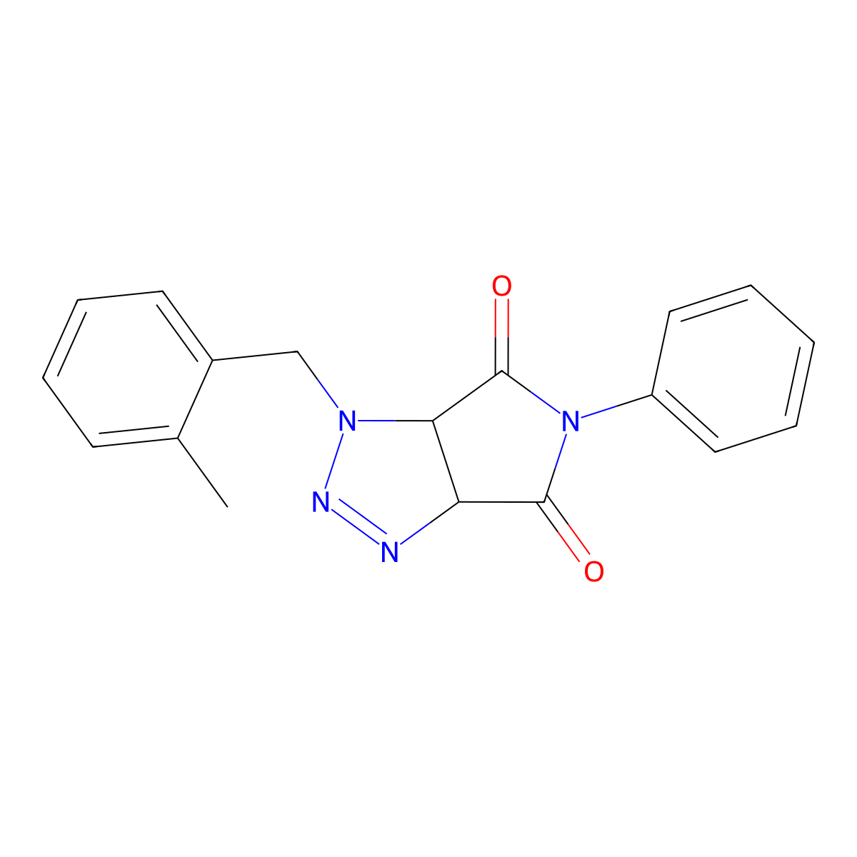 1-(2-methylbenzyl)-5-phenyl-1,6a-dihydropyrrolo[3,4-d][1,2,3]triazole-4,6(3aH,5H)-dione molecular structure, CAS 1007931-77-2