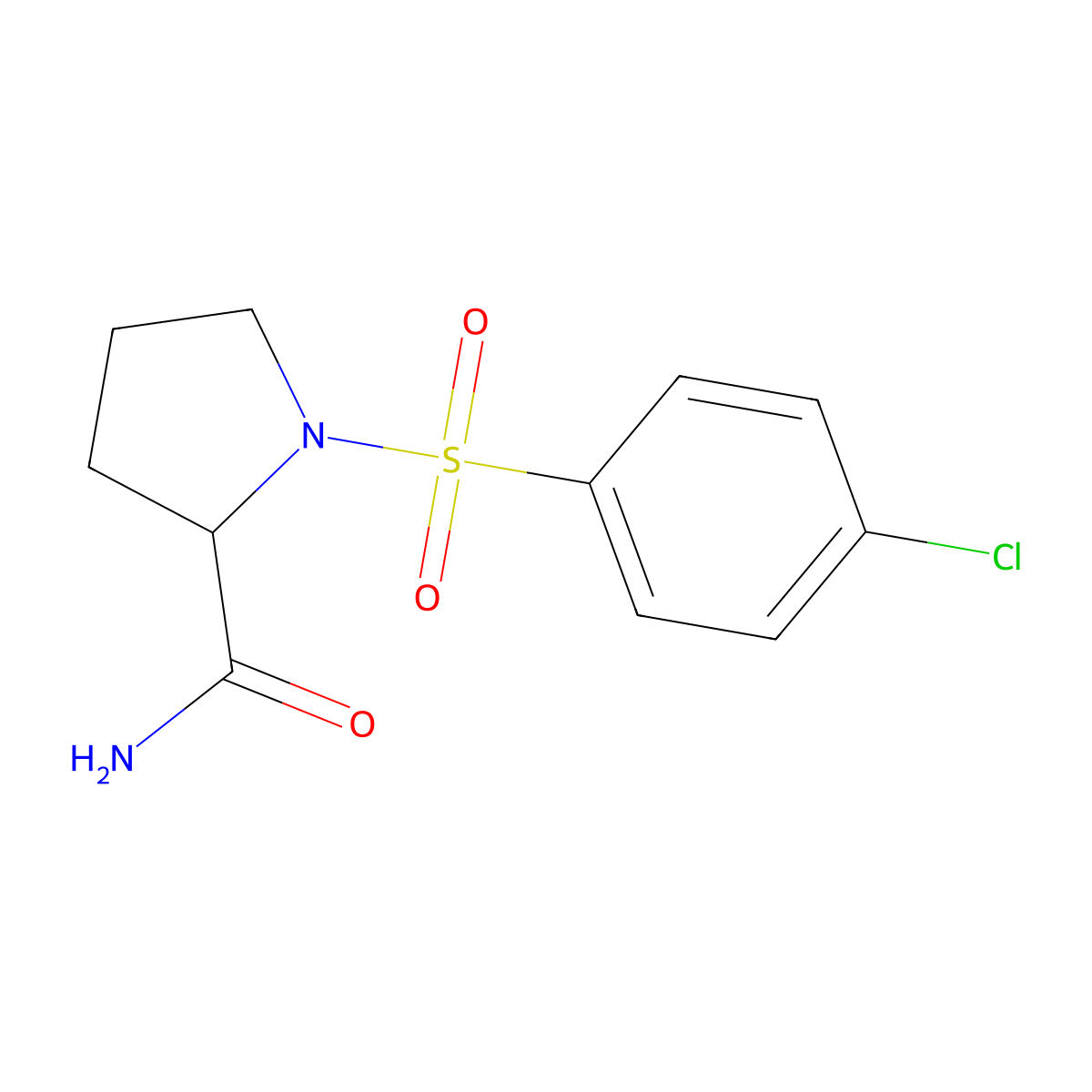 1-[(4-Chlorophenyl)sulfonyl]prolinamide molecular structure, CAS 1007931-93-2