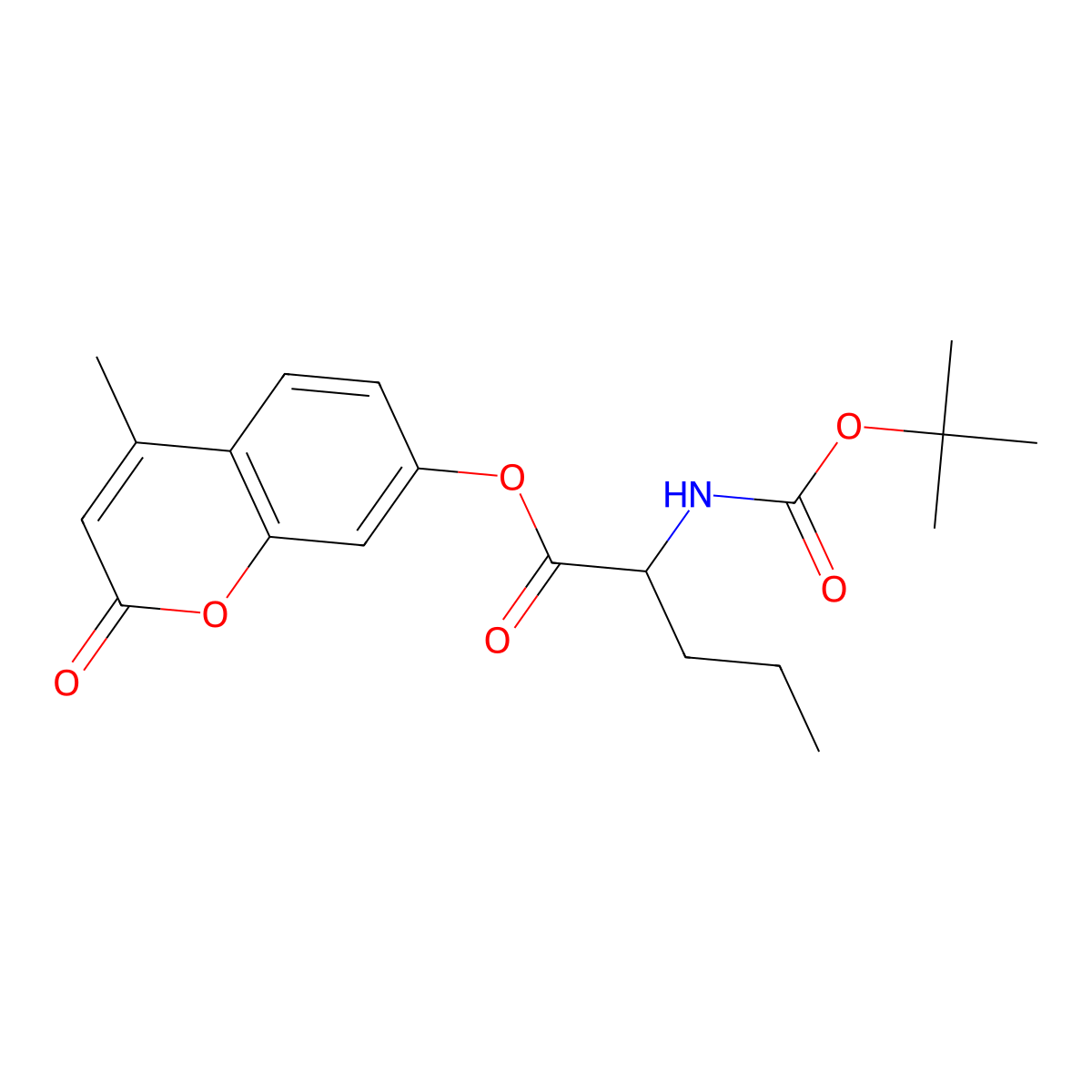 4-methyl-2-oxo-2H-chromen-7-yl N-(tert-butoxycarbonyl)norvalinate molecular structure, CAS 1007932-64-0