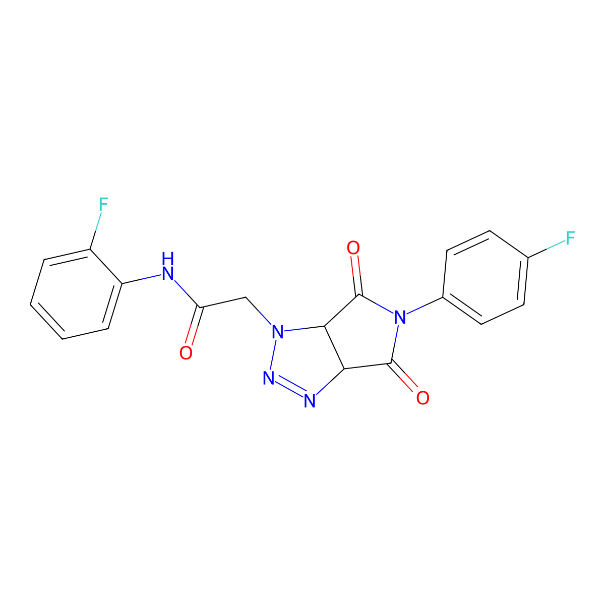 N-(2-fluorophenyl)-2-[5-(4-fluorophenyl)-4,6-dioxo-1H,3aH,4H,5H,6H,6aH-pyrrolo[3,4-d][1,2,3]triazol-1-yl]acetamide molecular structure, CAS 1007933-40-5