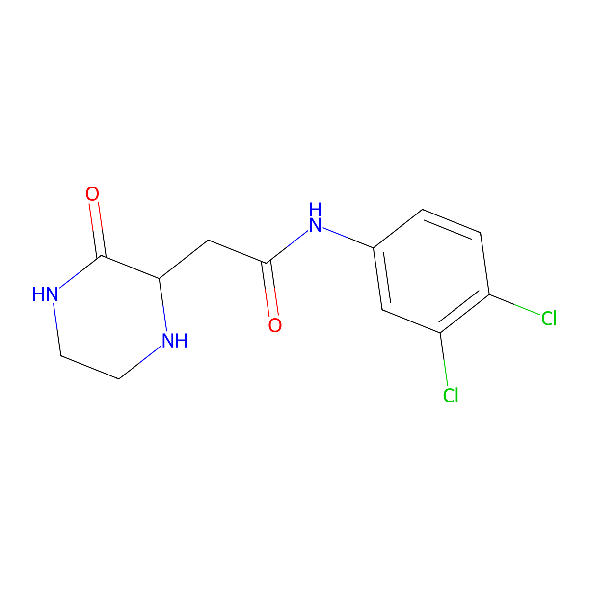 N-(3,4-dichlorophenyl)-2-(3-oxopiperazin-2-yl)acetamide molecular structure, CAS 1007938-38-6
