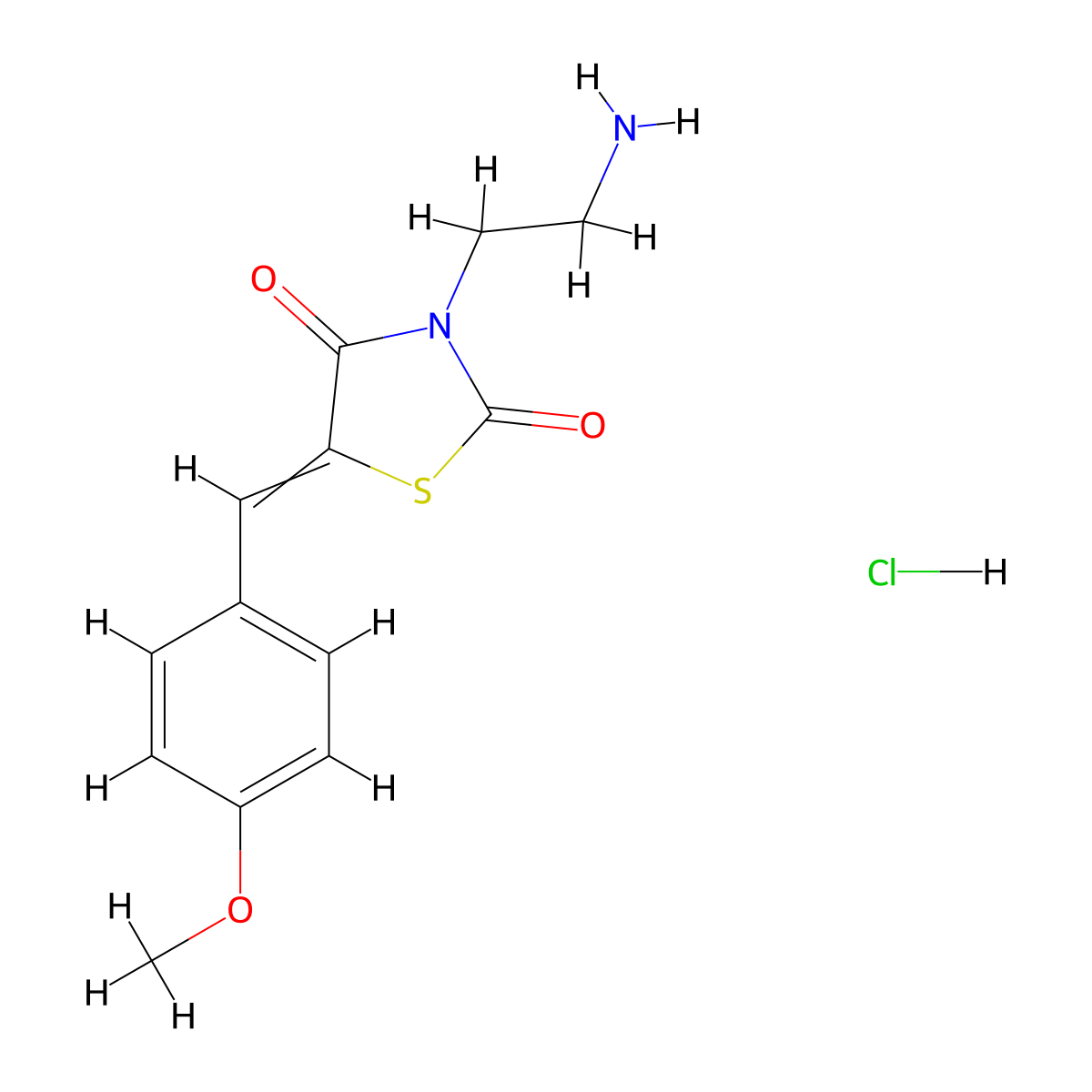 (E)-3-(2-Aminoethyl)-5-(4-methoxybenzylidene)thiazolidine-2,4-dione hydrochloride molecular structure, CAS 100795-92-4