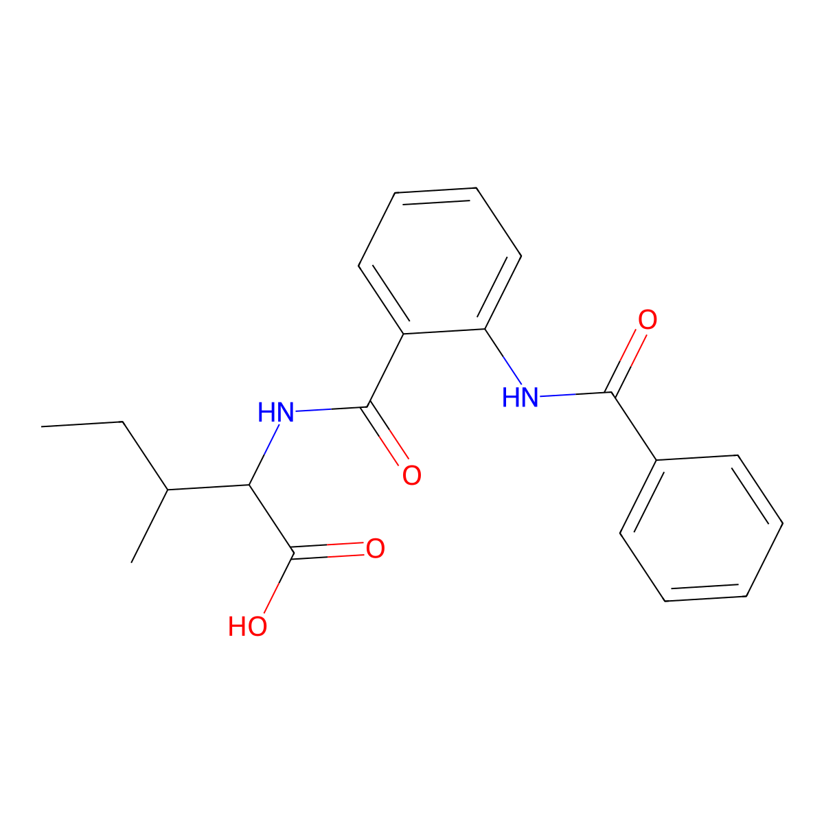 2-[(2-Benzamidobenzoyl)amino]-3-methylpentanoic acid molecular structure, CAS 1007958-31-7