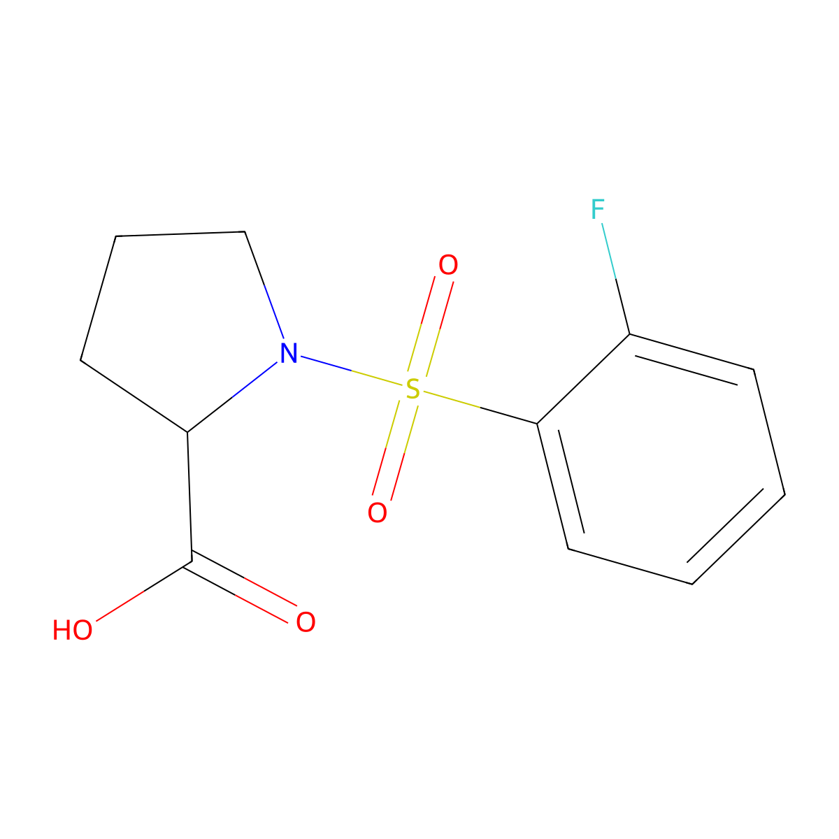 1-(2-Fluorobenzenesulfonyl)pyrrolidine-2-carboxylic acid molecular structure, CAS 1007962-28-8