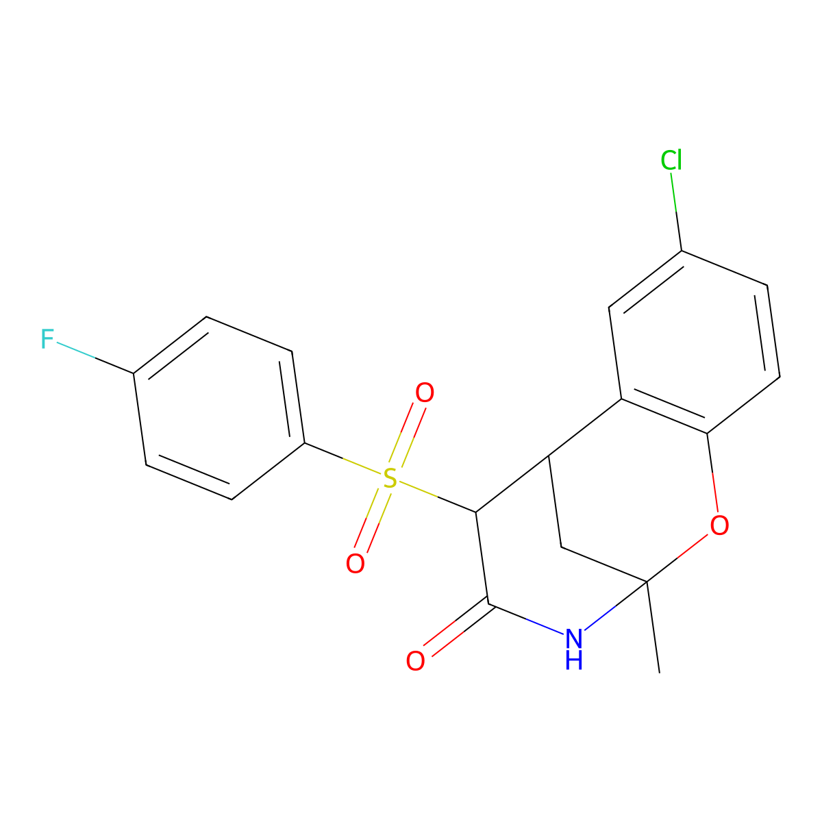 8-chloro-5-[(4-fluorophenyl)sulfonyl]-2-methyl-2,3,5,6-tetrahydro-4H-2,6-methano-1,3-benzoxazocin-4-one molecular structure, CAS 1007977-13-0