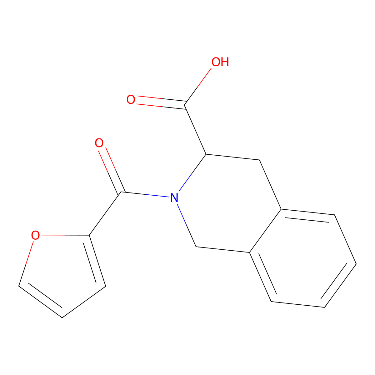 2-(Furan-2-carbonyl)-1,2,3,4-tetrahydro-isoquinoline-3-carboxylic acid molecular structure, CAS 1007979-03-4