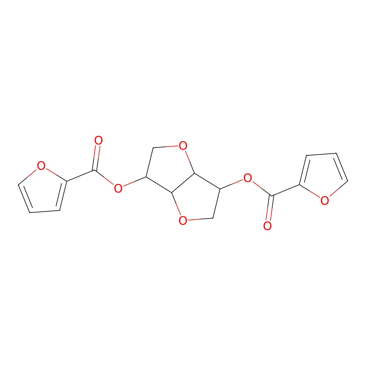Hexahydrofuro[3,2-b]furan-3,6-diyl bis(furan-2-carboxylate) molecular structure, CAS 1007981-90-9