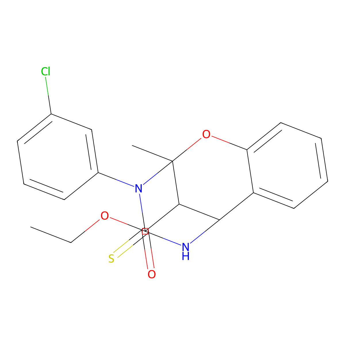 ethyl 3-(3-chlorophenyl)-2-methyl-4-thioxo-3,4,5,6-tetrahydro-2H-2,6-methano-1,3,5-benzoxadiazocine-11-carboxylate molecular structure, CAS 1007982-02-6