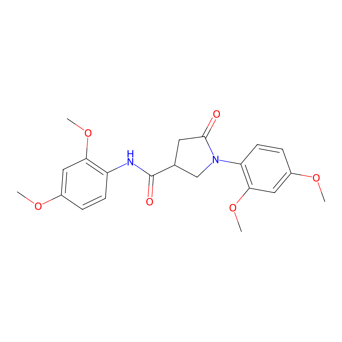 N,1-bis(2,4-dimethoxyphenyl)-5-oxopyrrolidine-3-carboxamide molecular structure, CAS 1007998-35-7