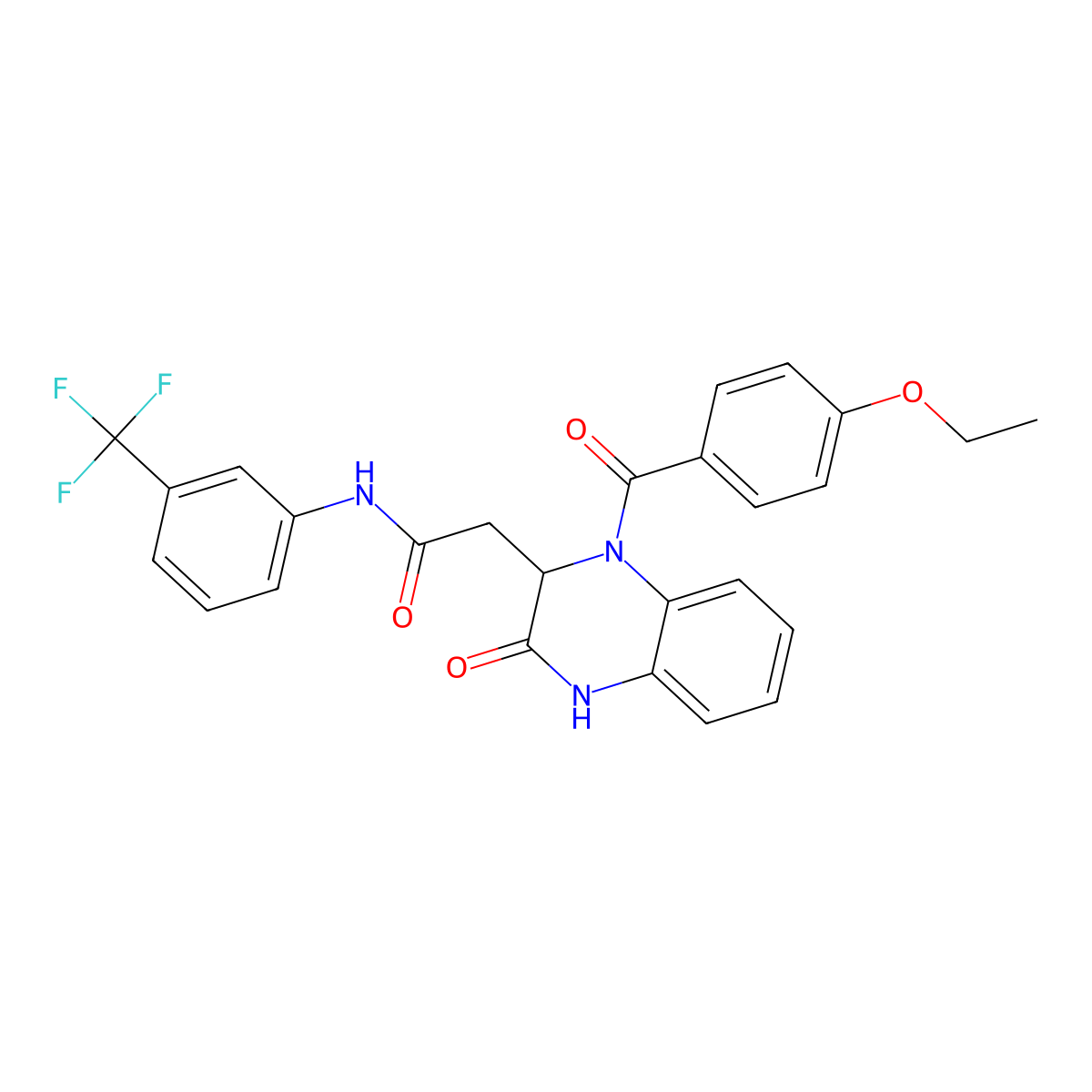 2-(1-(4-ethoxybenzoyl)-3-oxo-1,2,3,4-tetrahydroquinoxalin-2-yl)-N-(3-(trifluoromethyl)phenyl)acetamide molecular structure, CAS 1007998-55-1