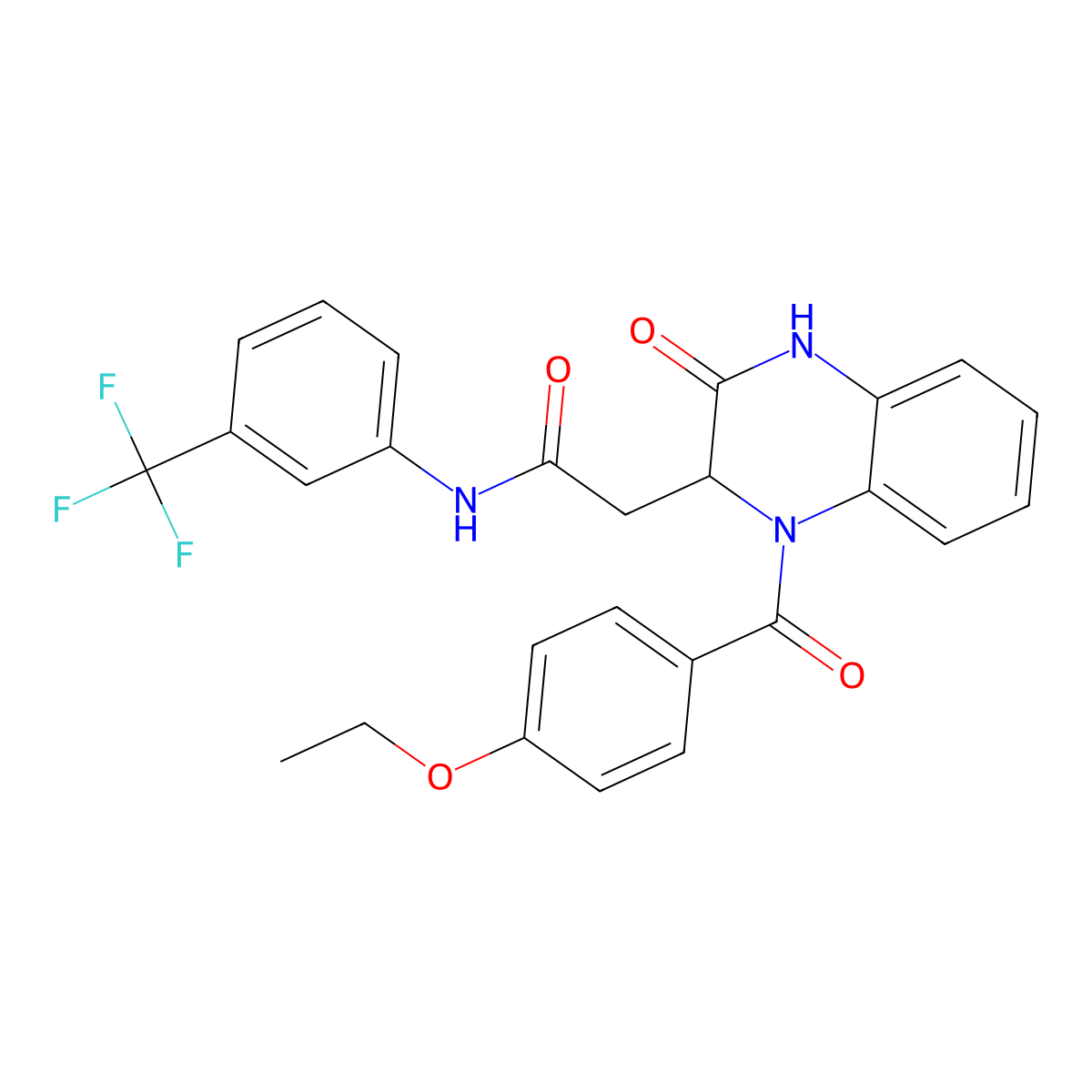 2-(1-(4-ethoxybenzoyl)-3-oxo-1,2,3,4-tetrahydroquinoxalin-2-yl)-N-(3-(trifluoromethyl)phenyl)acetamide molecular structure, CAS 1007998-55-1