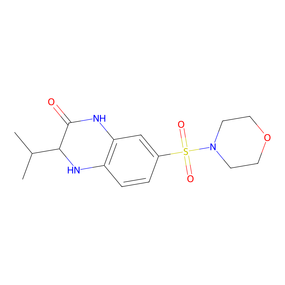 3-isopropyl-7-(morpholin-4-ylsulfonyl)-3,4-dihydroquinoxalin-2(1H)-one molecular structure, CAS 1007999-27-0