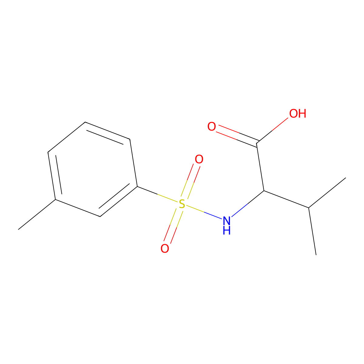 (m-Tolylsulfonyl)valine molecular structure, CAS 1007999-32-7