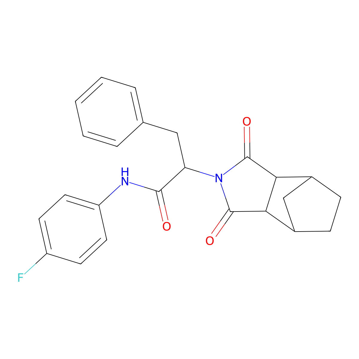 N-(4-Fluorophenyl)octahydro-1,3-dioxo-alpha-(phenylmethyl)-4,7-methano-2H-isoindole-2-acetamide molecular structure, CAS 1007999-71-4