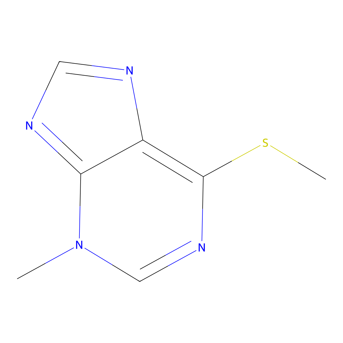 3-Methyl-6-methylthiopurine molecular structure, CAS 1008-08-8