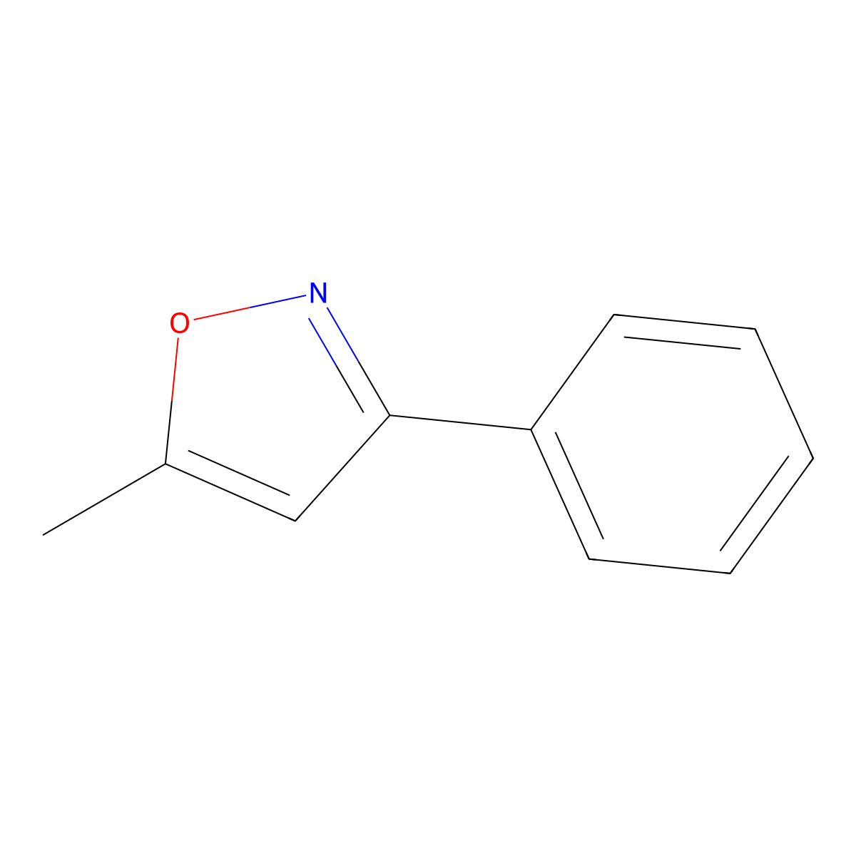 5-Methyl-3-phenyl-1,2-oxazole molecular structure, CAS 1008-74-8
