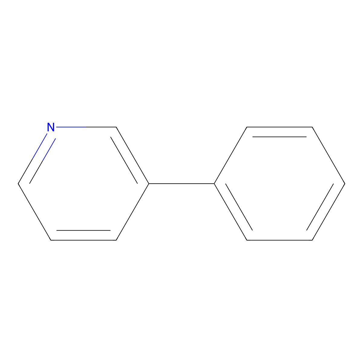 3-Phenylpyridine molecular structure, CAS 1008-88-4