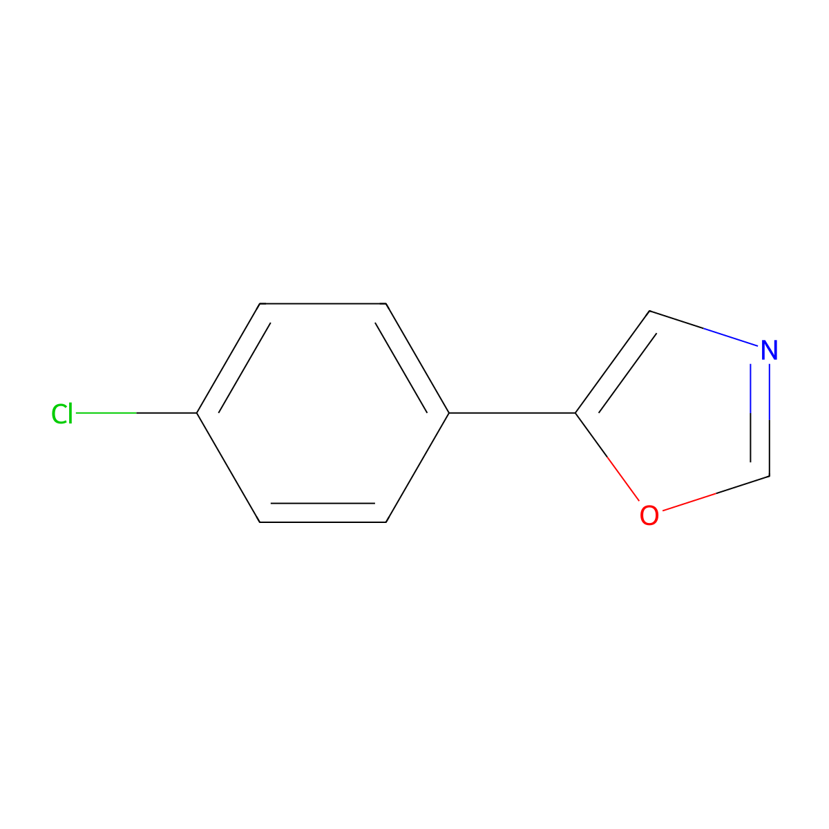 5-(4-Chlorophenyl)-1,3-oxazole molecular structure, CAS 1008-94-2