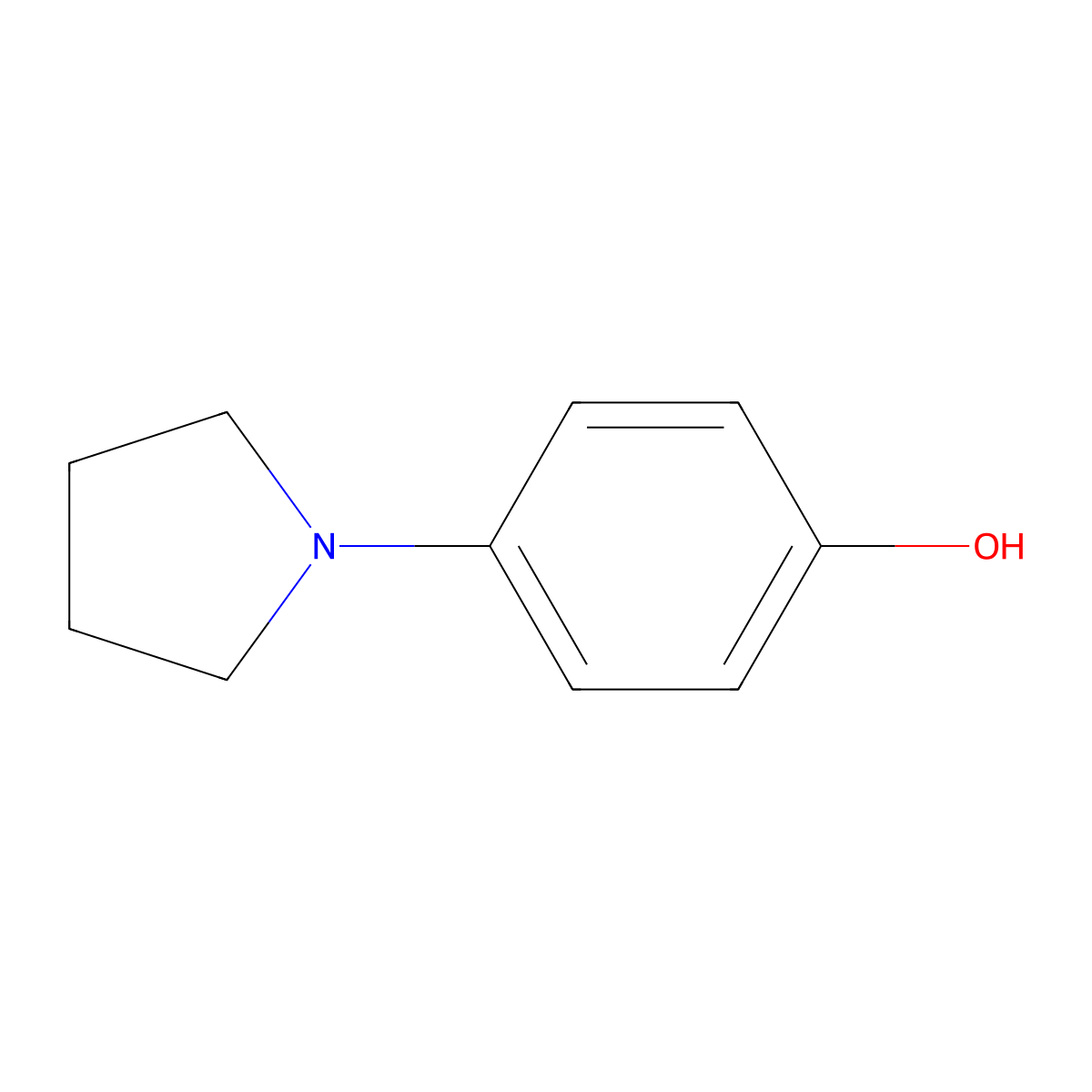 p-(1-Pyrrolidinyl)phenol molecular structure, CAS 1008-97-5