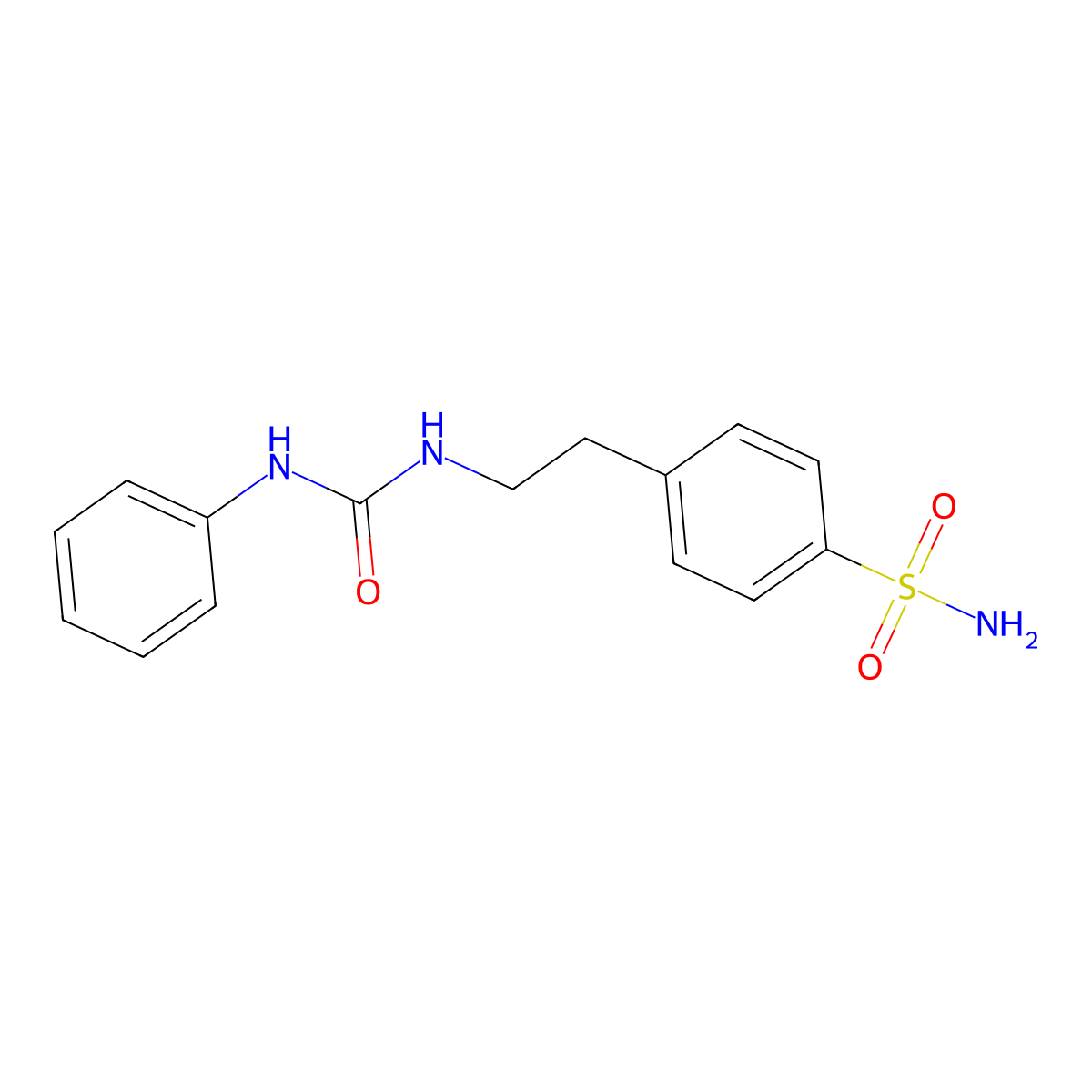 1-Phenyl-3-(2-(4-sulfamoylphenyl)ethyl)urea molecular structure, CAS 10080-04-3