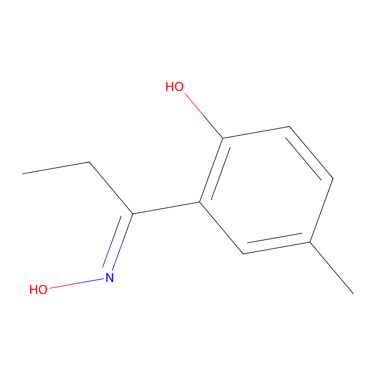 2-(C-ethyl-N-hydroxycarbonimidoyl)-4-methylphenol molecular structure, CAS 10080-44-1