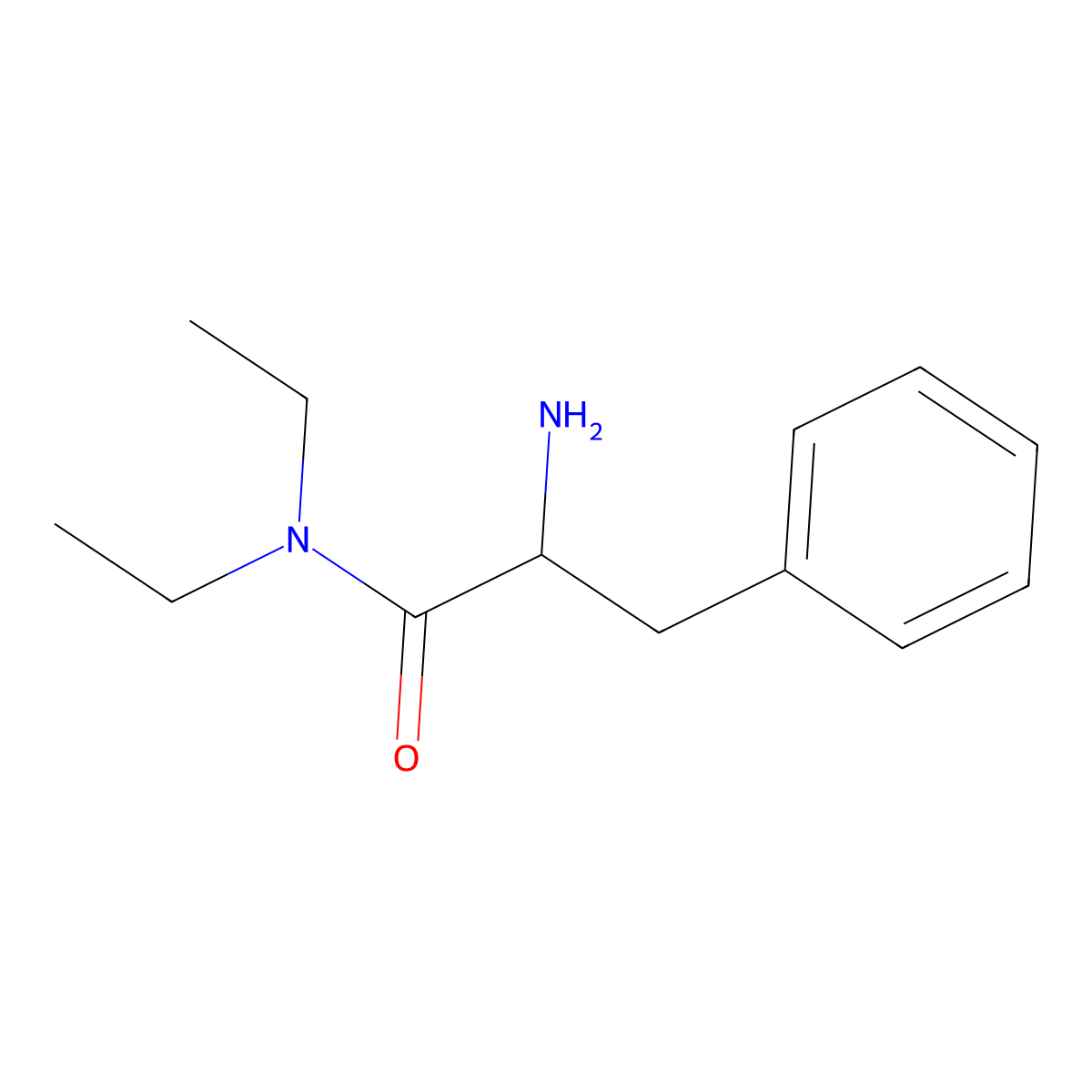 2-amino-N,N-diethyl-3-phenylpropanamide molecular structure, CAS 100800-04-2