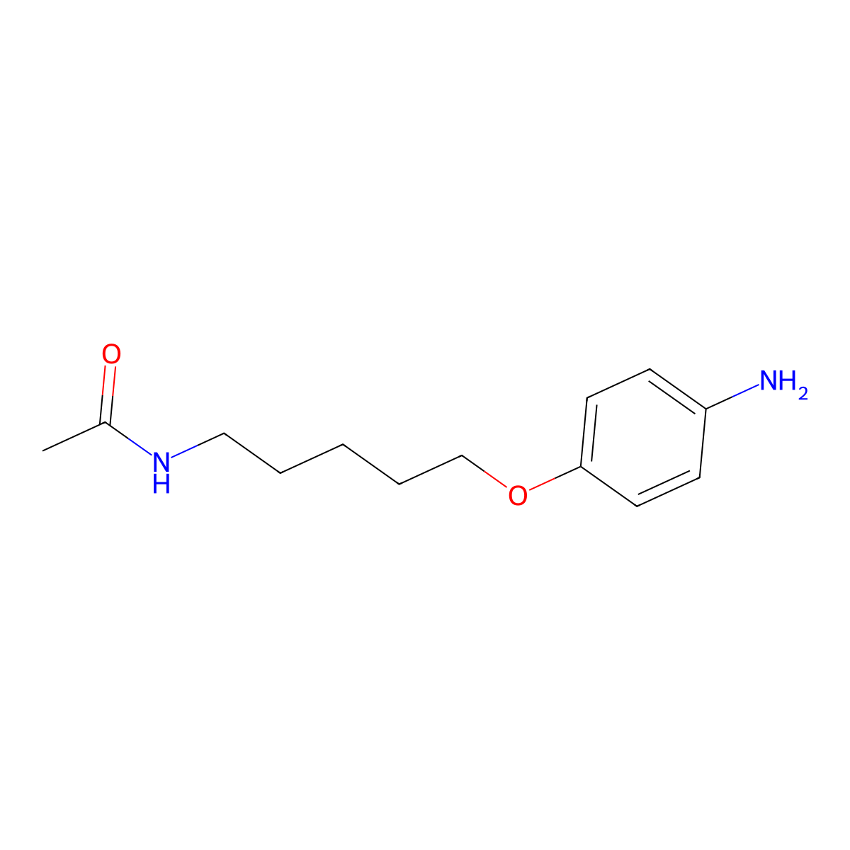 Acetamide, N-(5-(p-aminophenoxy)pentyl)- molecular structure, CAS 100800-28-0