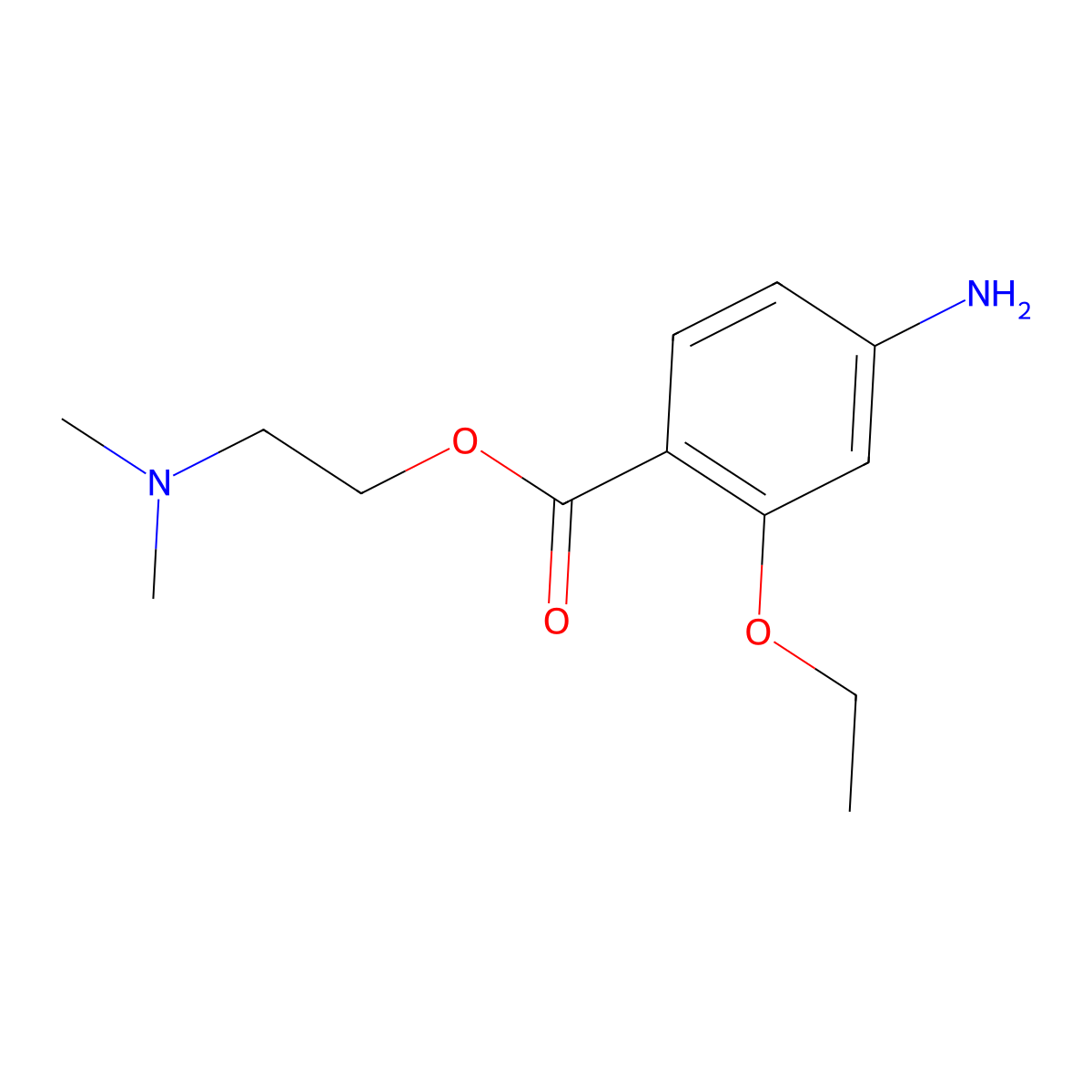Benzoic acid, 4-amino-2-ethoxy-, 2-(dimethylamino)ethyl ester molecular structure, CAS 100800-71-3