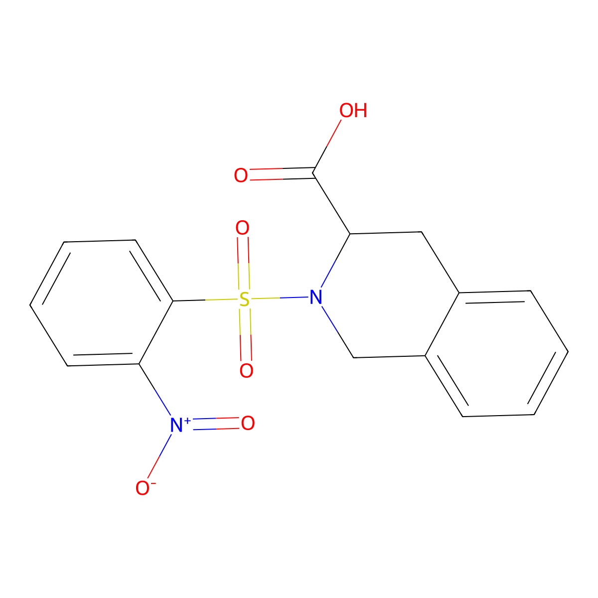 2-(2-Nitrobenzenesulfonyl)-1,2,3,4-tetrahydroisoquinoline-3-carboxylic acid molecular structure, CAS 1008002-08-1