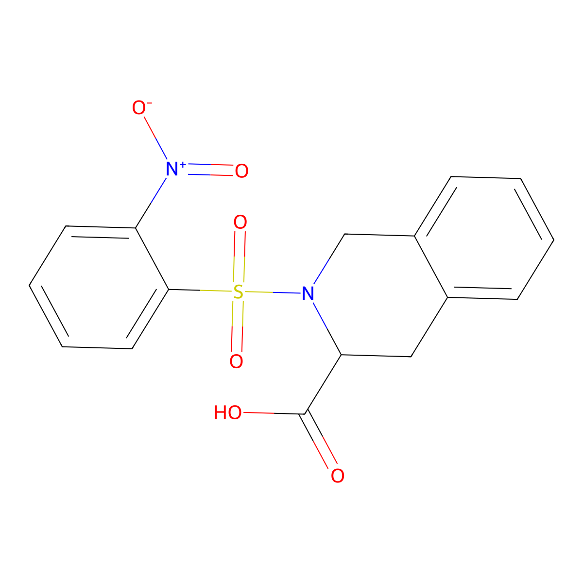 2-(2-Nitrobenzenesulfonyl)-1,2,3,4-tetrahydroisoquinoline-3-carboxylic acid molecular structure, CAS 1008002-08-1