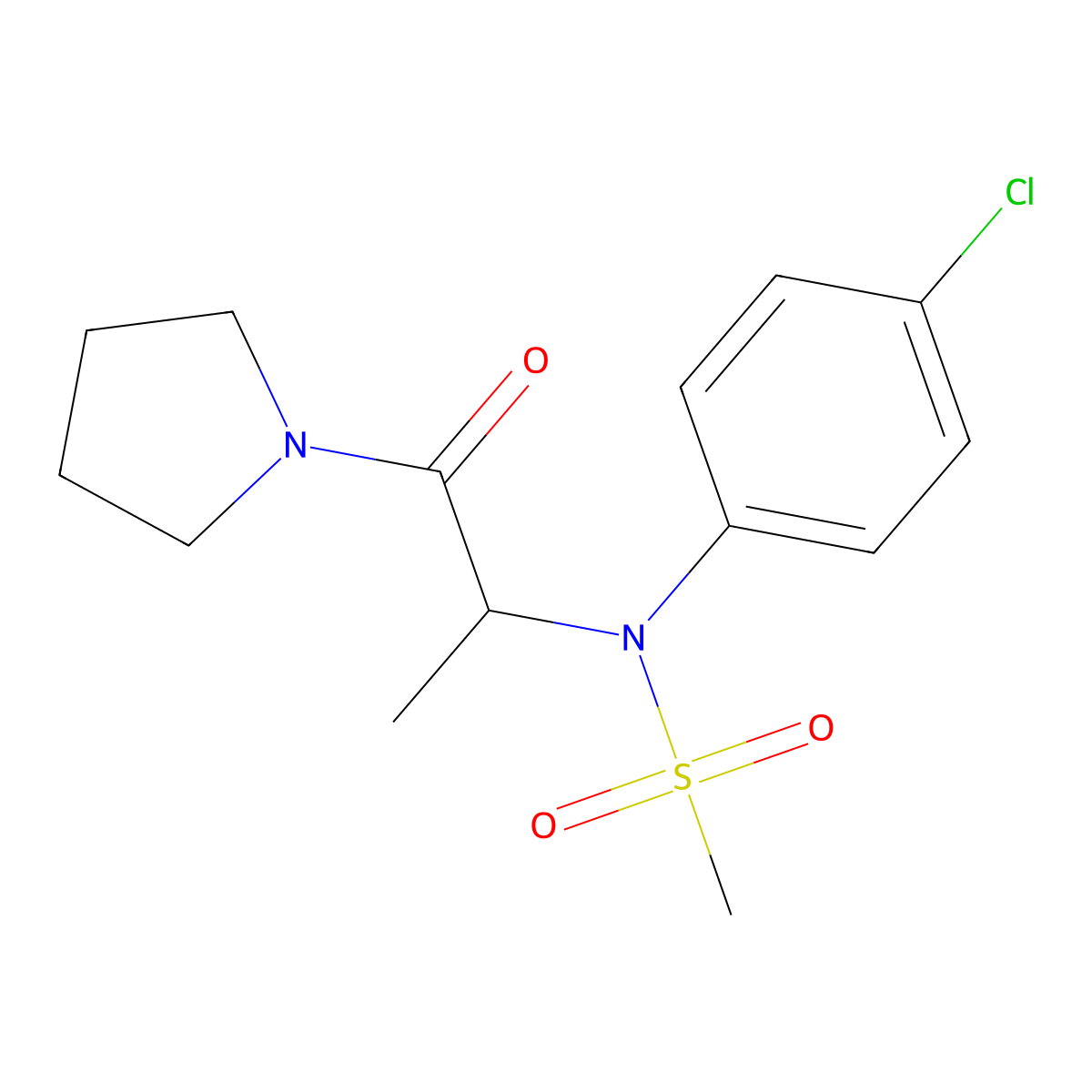 N-(4-chlorophenyl)-N-(1-oxo-1-pyrrolidin-1-ylpropan-2-yl)methanesulfonamide molecular structure, CAS 1008002-92-3