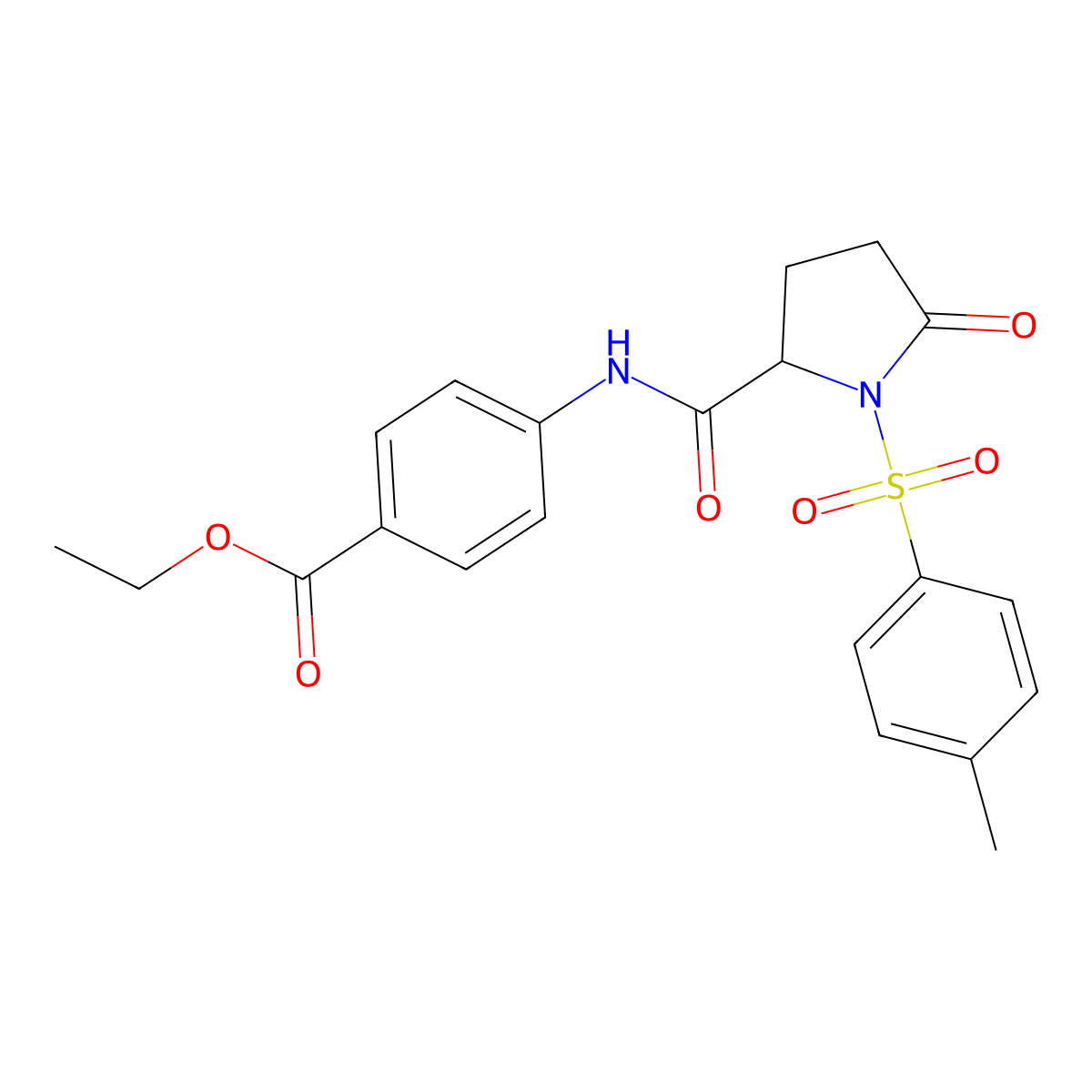 Ethyl 4-({1-[(4-methylphenyl)sulfonyl]-5-oxoprolyl}amino)benzoate molecular structure, CAS 1008003-15-3