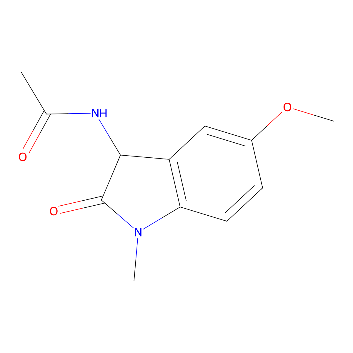 N-(5-methoxy-1-methyl-2-oxo-3H-indol-3-yl)acetamide molecular structure, CAS 1008003-20-0